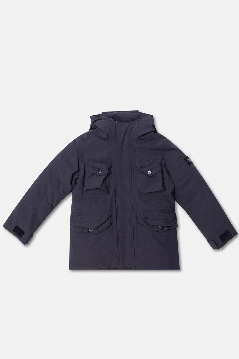 creased effect bow tie shirt Down jacket