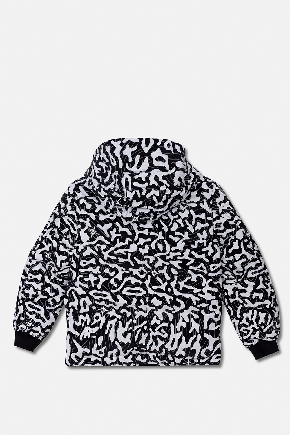 We11done embroidered logo sweatshirt Hooded down Duvet jacket