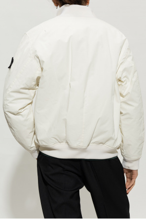 Stone Island Insulated Bianco jacket with logo