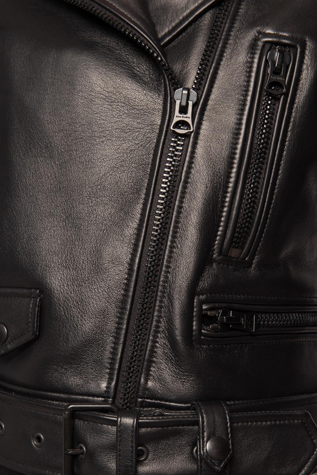 Acne Studios Black Leather Mock Jacket