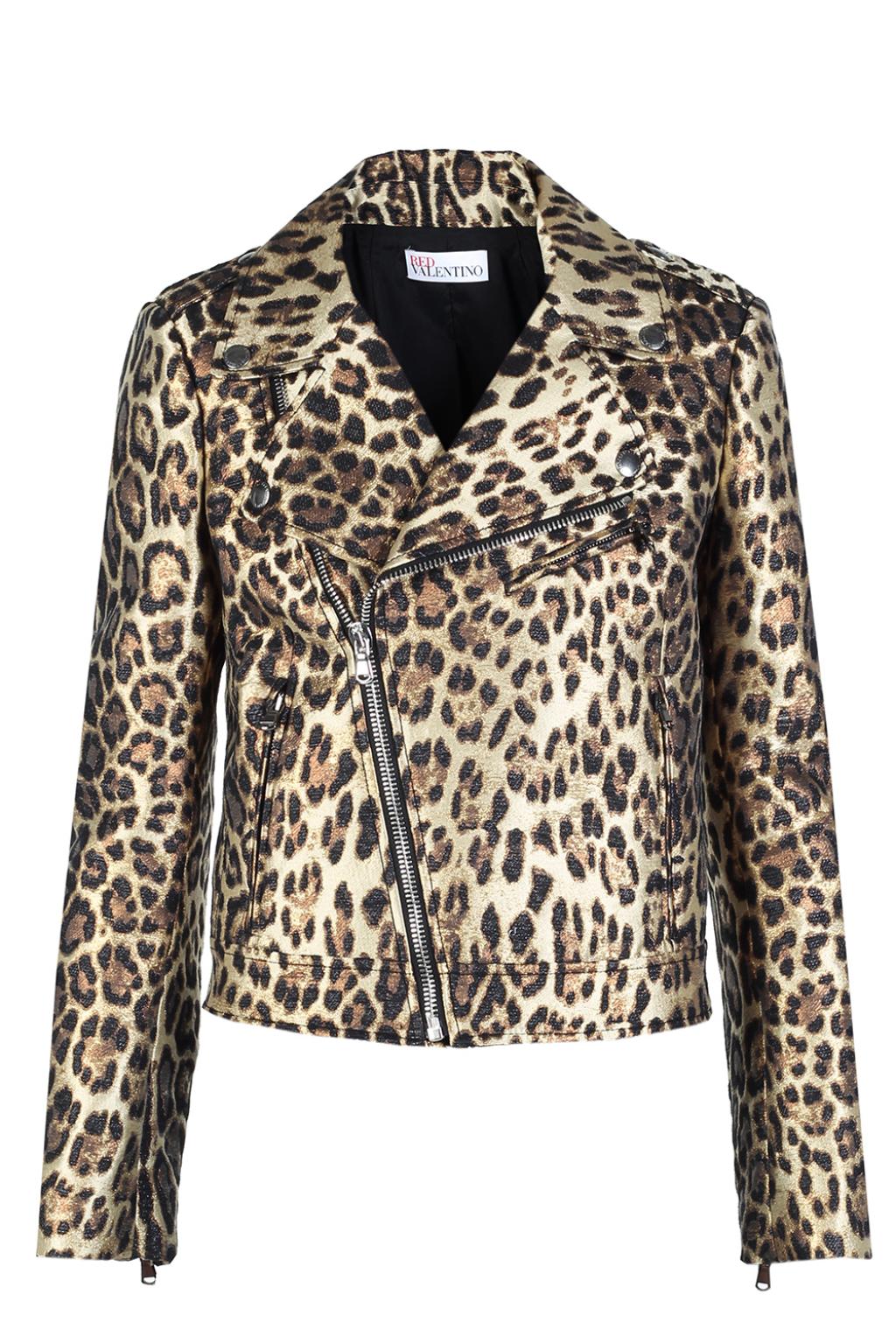Red Valentino Leopard print biker jacket | Women's Clothing | Vitkac
