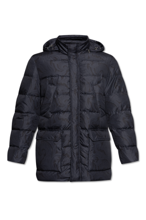 Down jacket with detachable hood