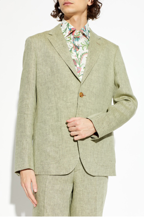 Etro Blazer de linho com padrão espinha de peixe