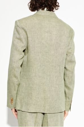 Etro Blazer de linho com padrão espinha de peixe