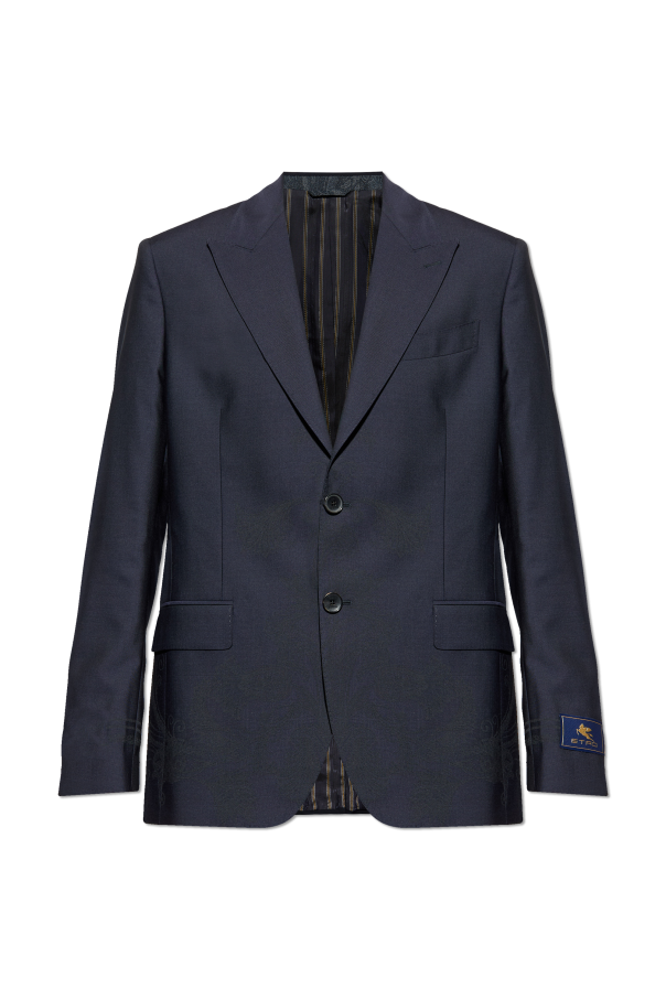 Wool blazer with single vent od Etro