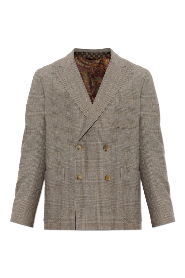Checked blazer with a single vent od Etro