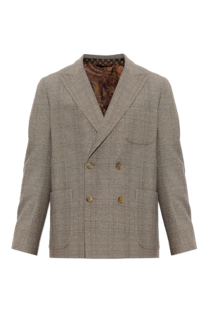 Checked blazer with a single vent