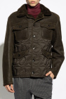 Etro GREEN Jacket with fur collar
