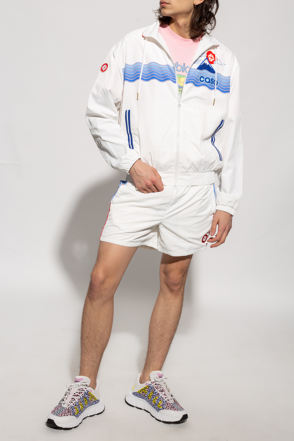 Casablanca Men's Knit Wave Track Jacket in White