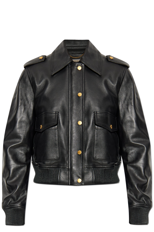 Michael Michael Kors Leather jacket with epaulettes