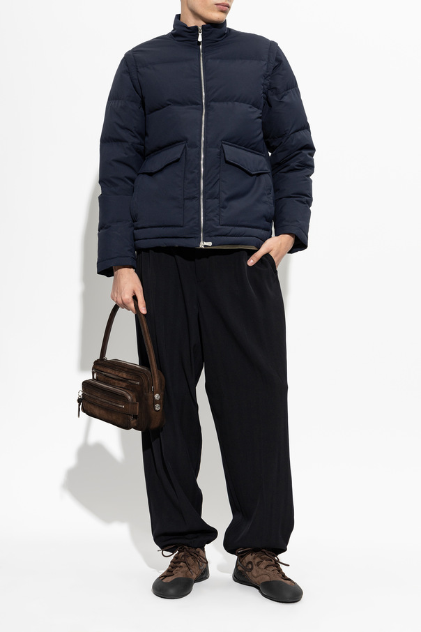 Eleventy Down jacket with stand-up collar