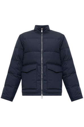 Down jacket with stand-up collar