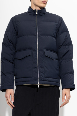 Eleventy Down jacket with stand-up collar