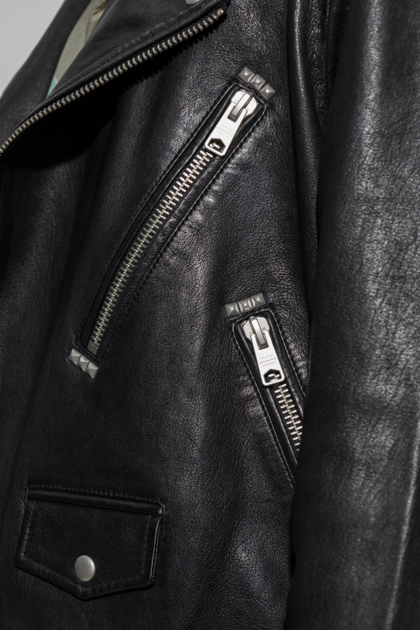 Maker of Jacket Black Leather Jackets Supreme Arc Logo Studded