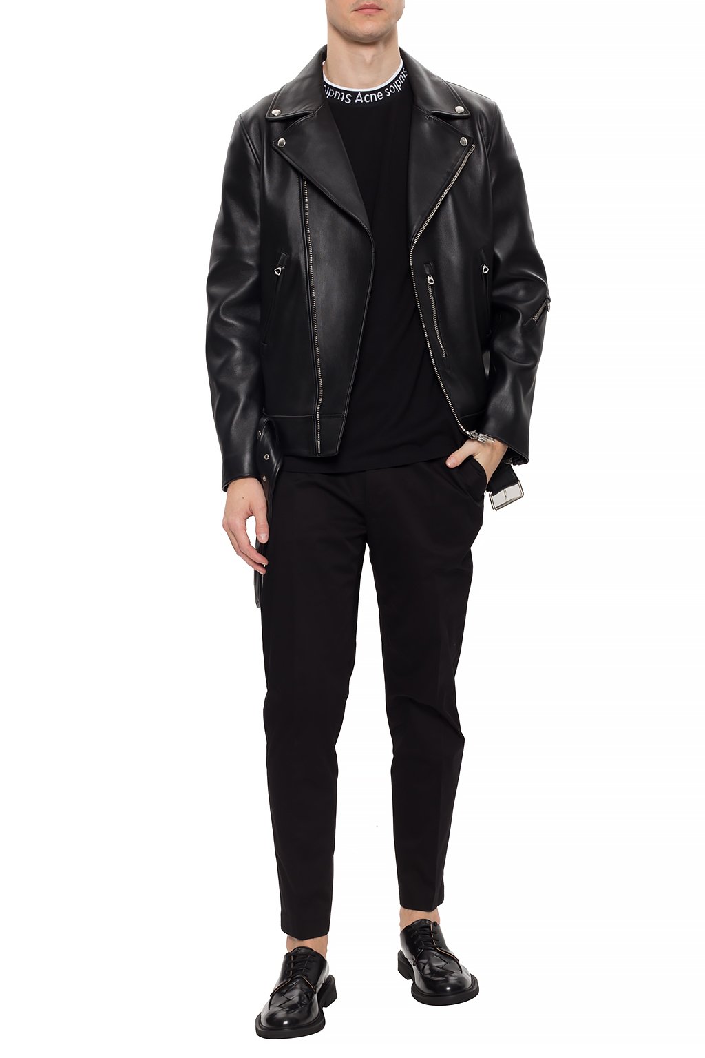 Acne Studios ‘Biker’ leather stone-washed jacket