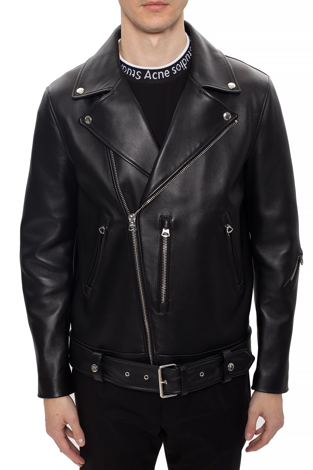 Acne Studios ‘Biker’ leather stone-washed jacket