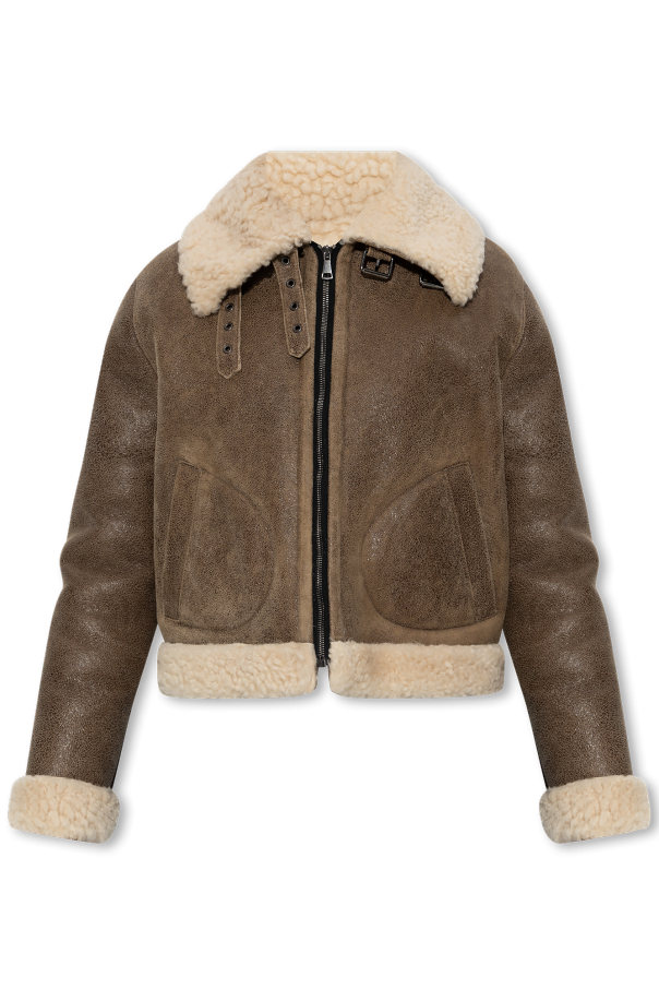‘nelson’ shearling jacket od Jacket with detachable hood