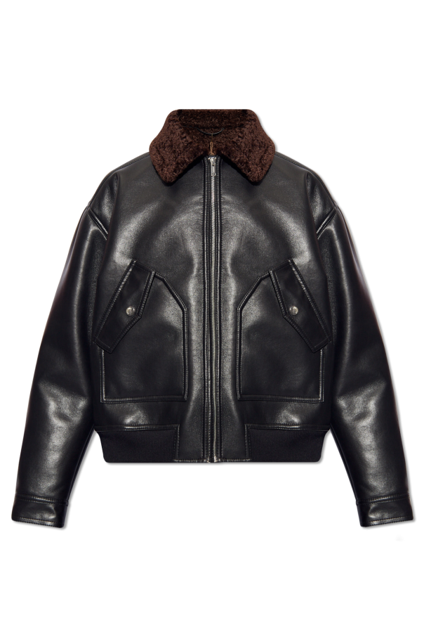 Nanushka ‘Lude’ shearling jacket from vegan leather