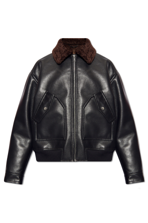 ‘lude’ shearling jacket from vegan leather od Nanushka