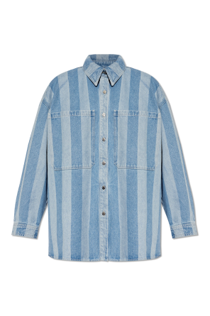 Jeansowa koszula ‘beaux’ typu ‘oversize’ od Nanushka