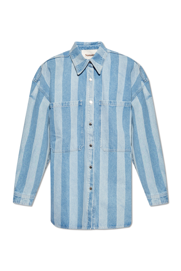 ‘Beaux’ oversize denim shirt od Nanushka