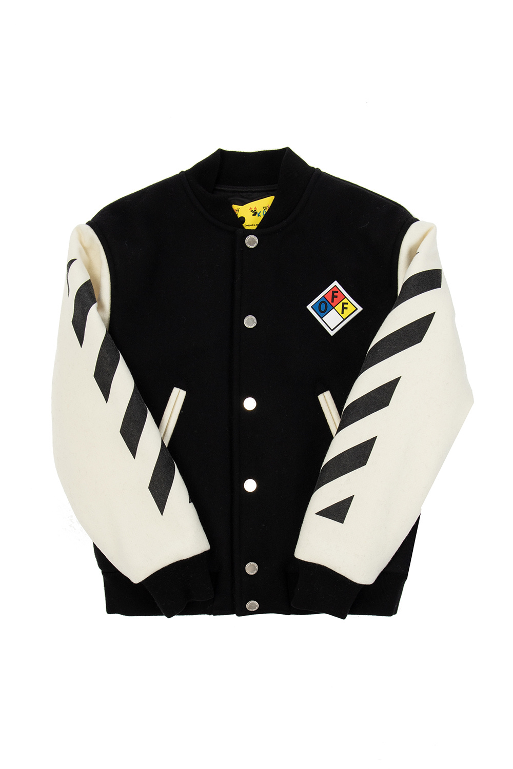 Off-White logo-appliqué bomber jacket - Black