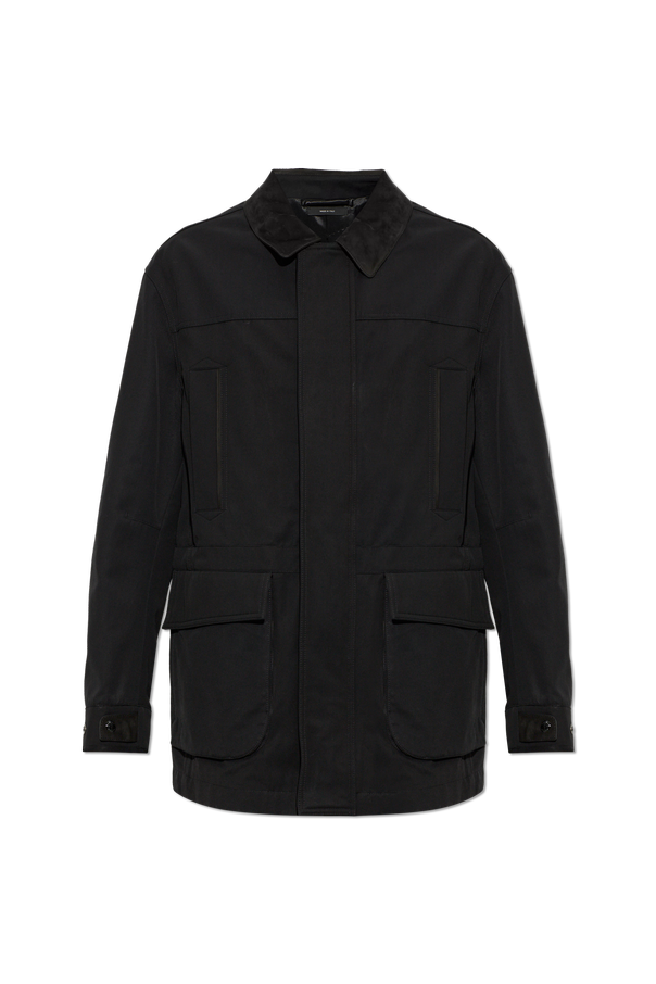 Jacket with a leather collar od Tom Ford
