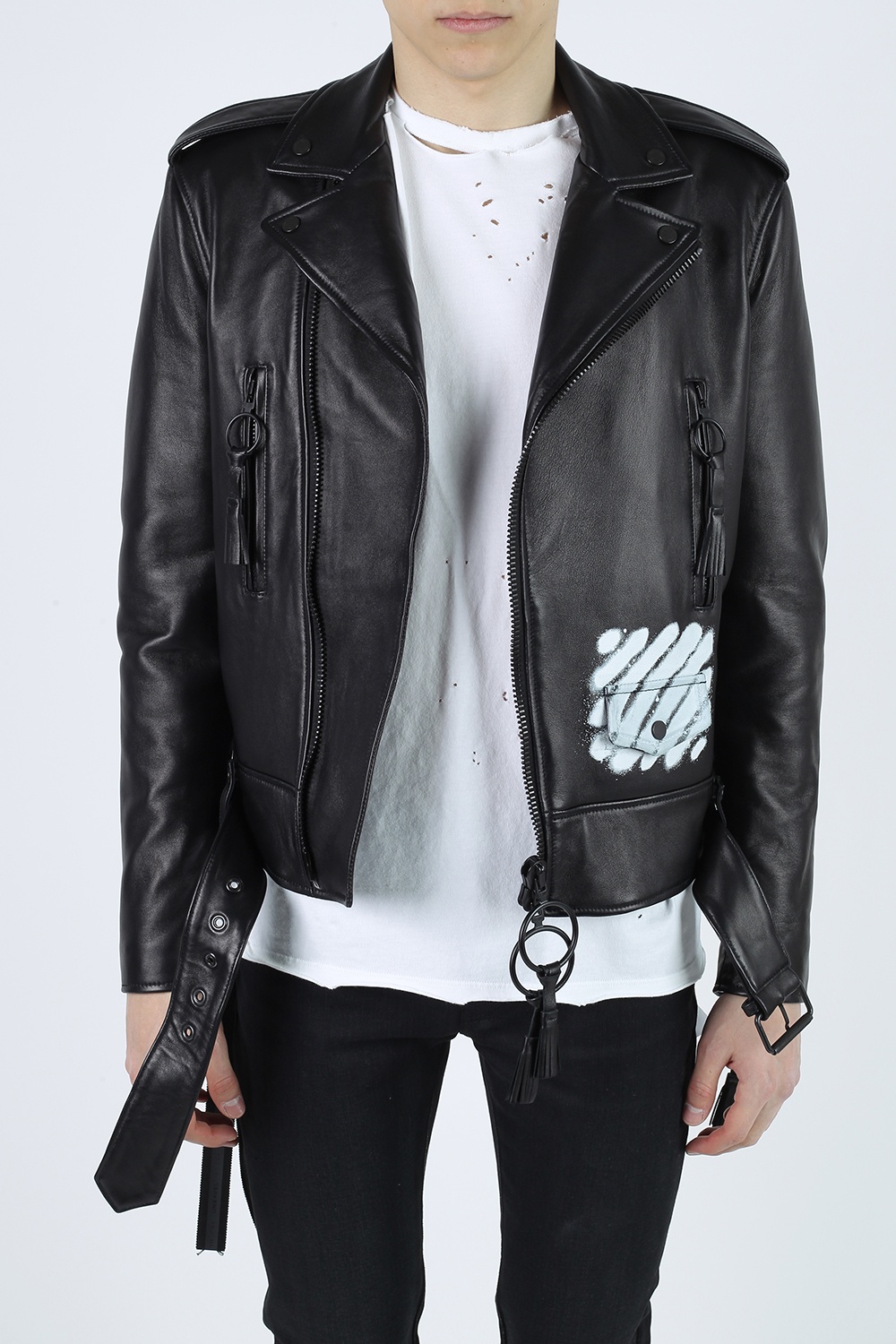Off-White Leather Biker Jacket