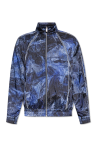 skeleton-embroidered denim jacket Blau