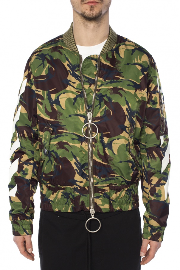 off white camo bomber jacket