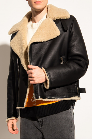 Off-White Shearling coat with logo