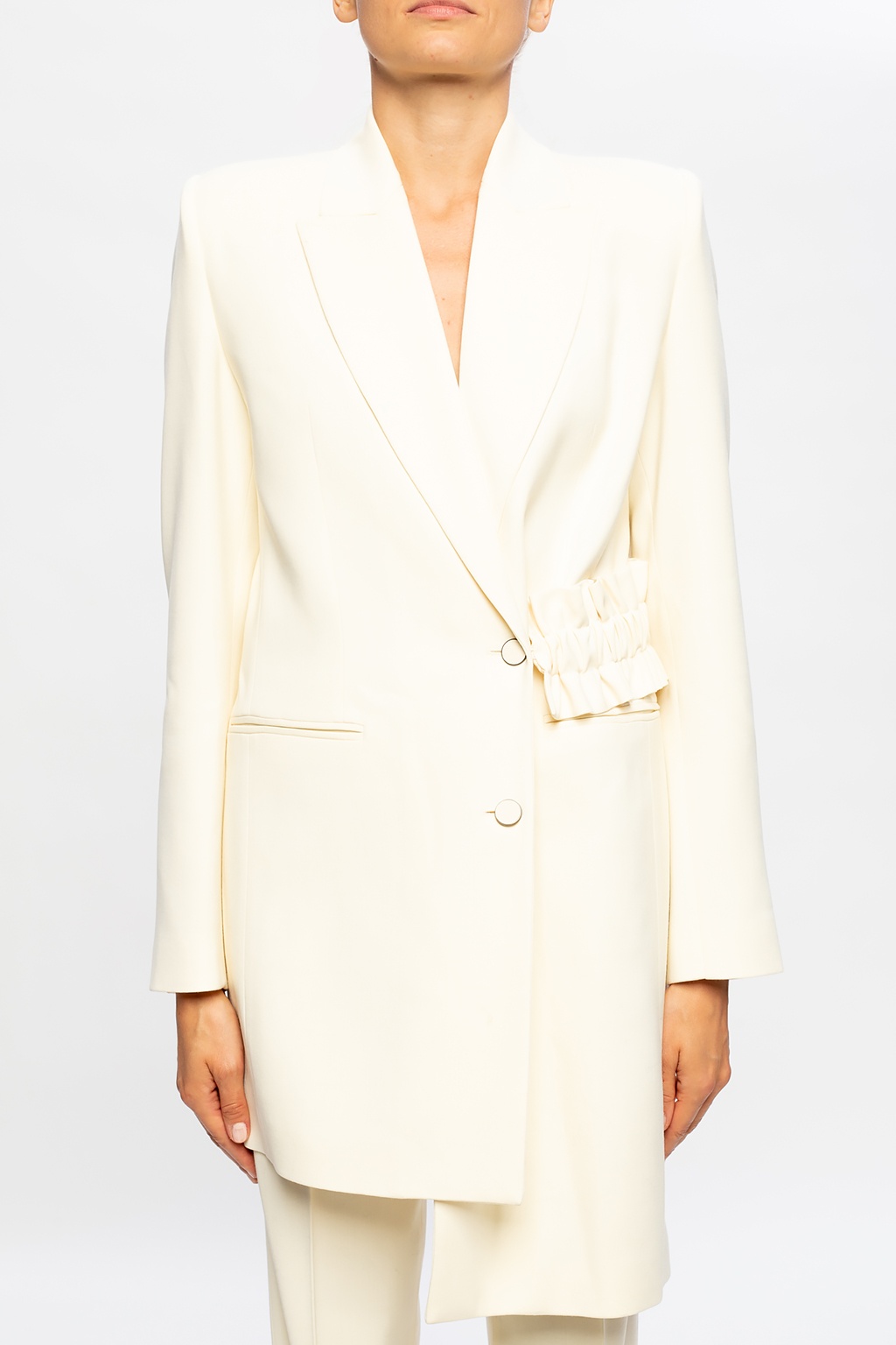 off white asymmetric blazer