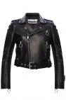 Off-White BLACK Leather biker jacket