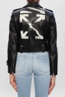 Off-White BLACK Leather biker jacket
