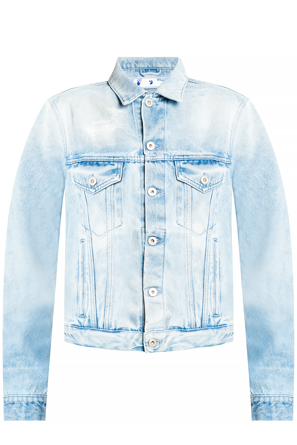 off white denim jacket light blue