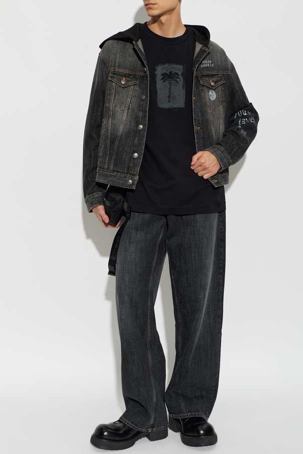 Palm Angels Vintage-effect denim jacket