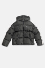 Palm Angels Kids GREEN Quilted hooded jacket