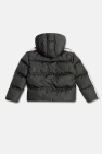 Palm Angels Kids GREEN Quilted hooded jacket