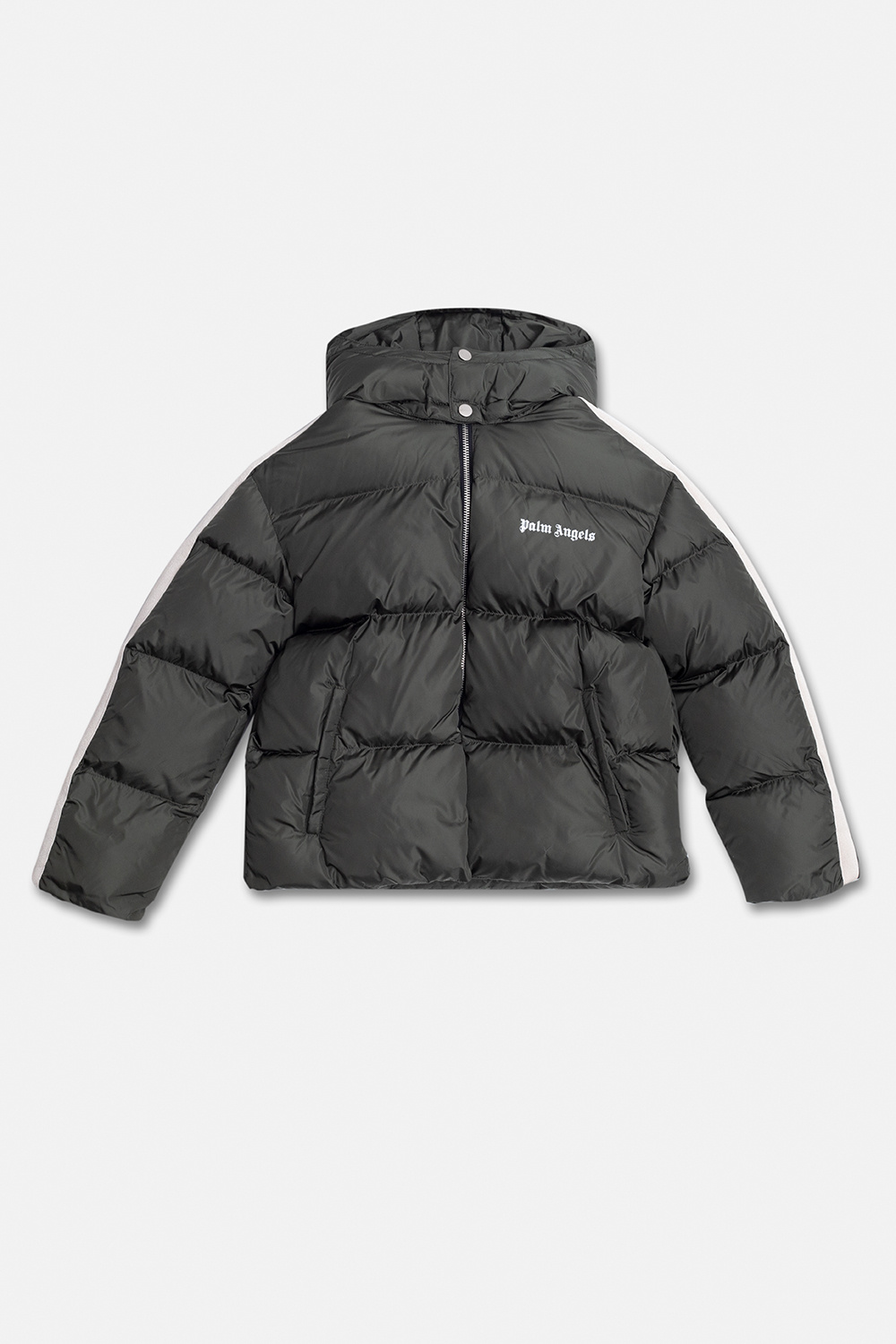 Palm Angels Kids Quilted hooded jacket