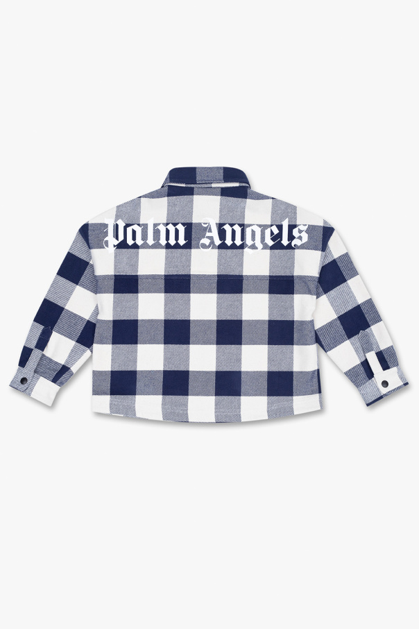 Palm Angels Kids wrap leather puffer jacket