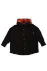 Palm Angels Kids BLACK Shirt with detachable hood