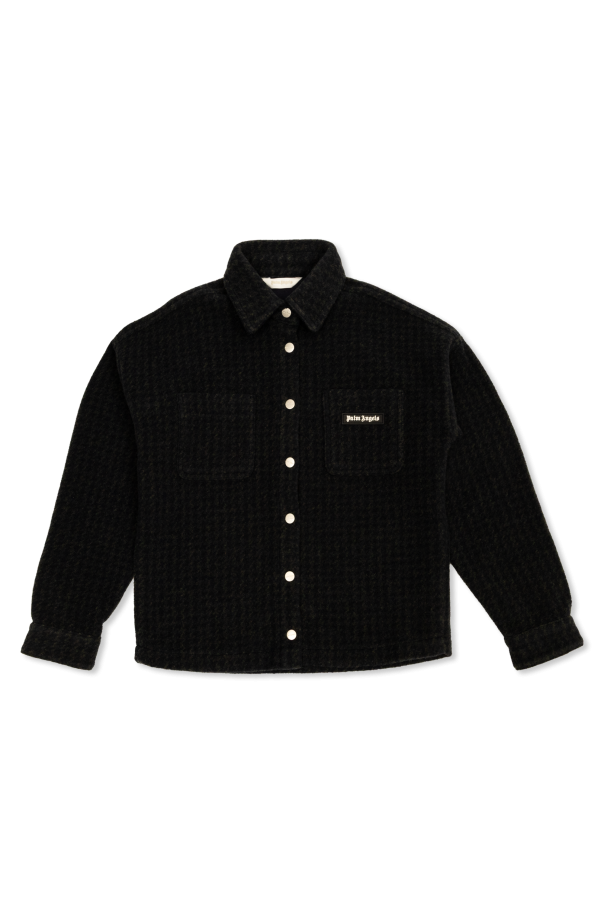 Shirt with houndstooth pattern od Palm Angels Kids