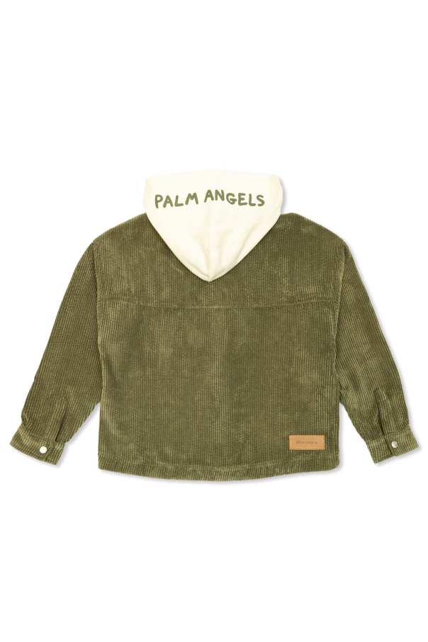 Palm Angels Kids Corduroy shirt with detachable hood