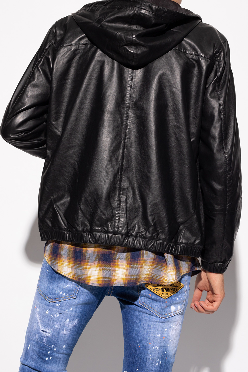 AllSaints ‘Penton’ hooded leather jacket
