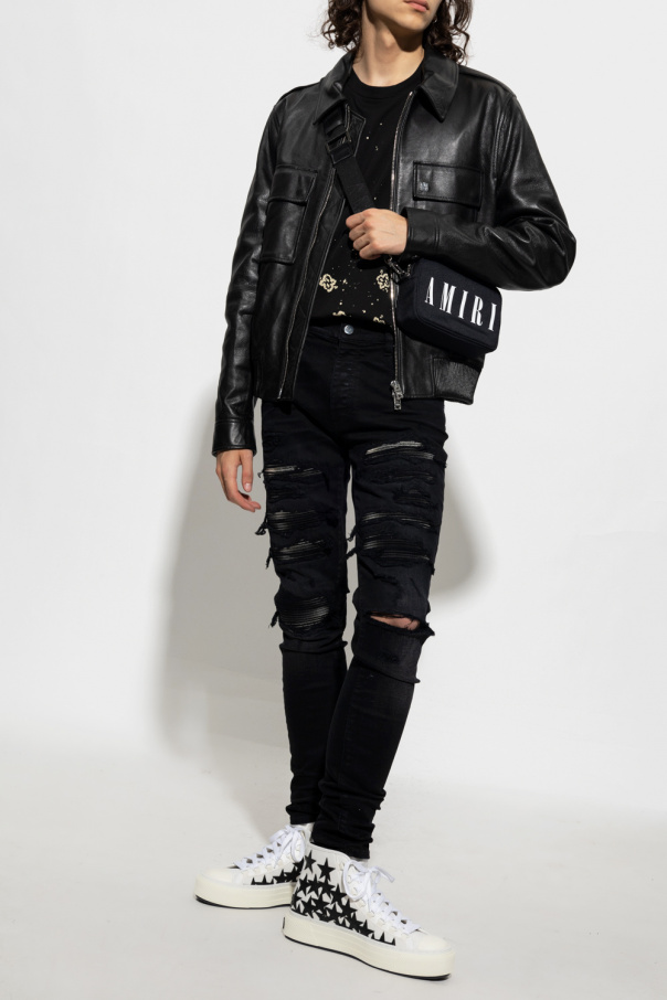 Amiri Leather escuro jacket