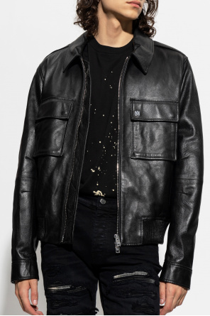 Amiri Leather escuro jacket