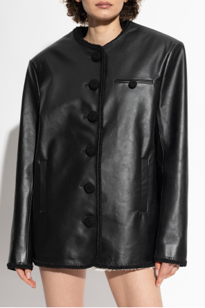 The Mannei Leather jacket with decorative trims