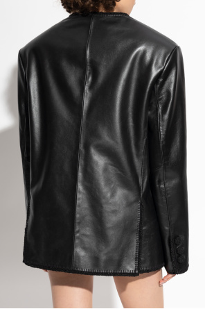 The Mannei Leather jacket with decorative trims