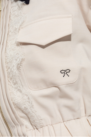 Self-Portrait Jacke mit Spitzenbesätzen