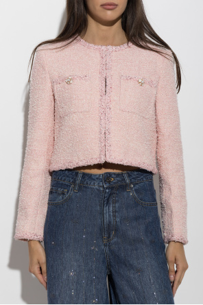 Self-Portrait Tweed blazer with lurex thread and sequins